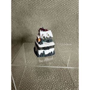Vtg 90s Thomas Kinkade Ornament Ceramic Box Stonehearth Christmas Mini 1.5”